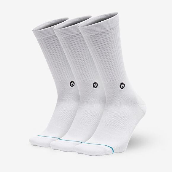 Socken Stance - ICON 3 PACK - White