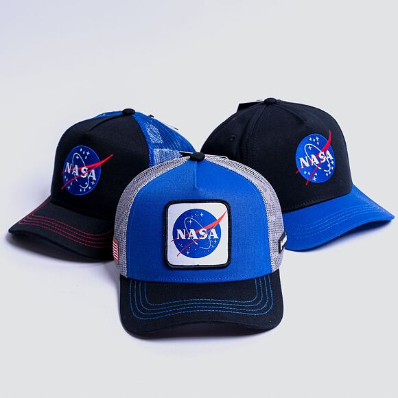Kappe Capslab NASA A-Frame Trucker CL/NASA/1/NAS3 Royal Blue / Grey / Black