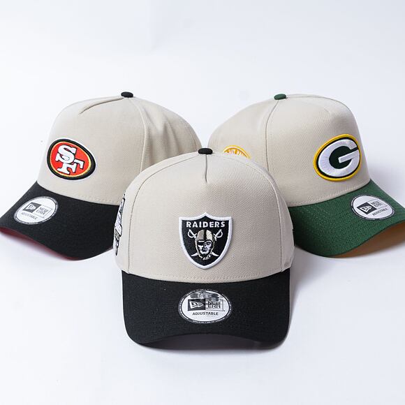 Kappe New Era - 9FORTY A-Frame Cream Patch - Las Vegas Raiders - Stone / Black