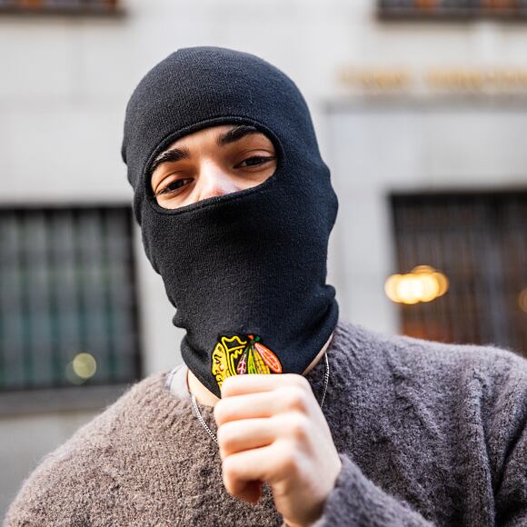 Sturmhaube Mitchell & Ness - Tailgate Balaclava Knit - Chicago Blackhawks - Black