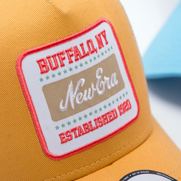 Kappe New Era - Branded Buffalo Patch 9FORTY Trucker - Stone