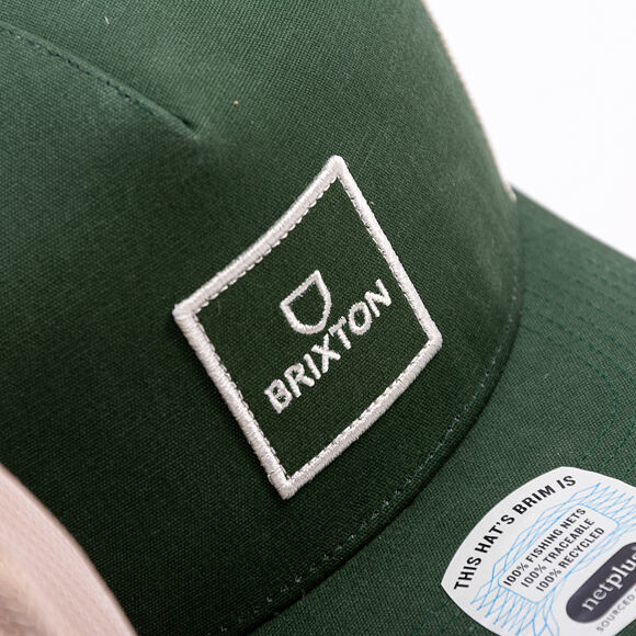 Kappe Brixton - Alpha Block X C Mp Mesh Cap - Dark Forest/Off White