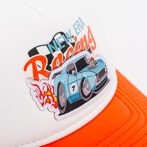 Kinder Kappe New Era - Racing Foam 9FORTY Trucker - Orange / White