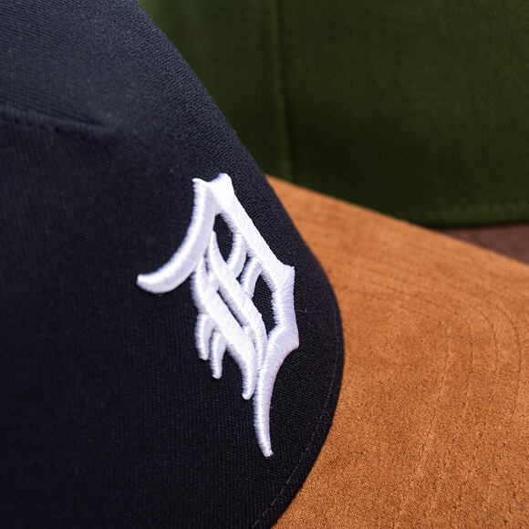 Kappe New Era - MLB Suede Visor 9FORTY A-Frame - Detroit Tigers - Navy / Brown