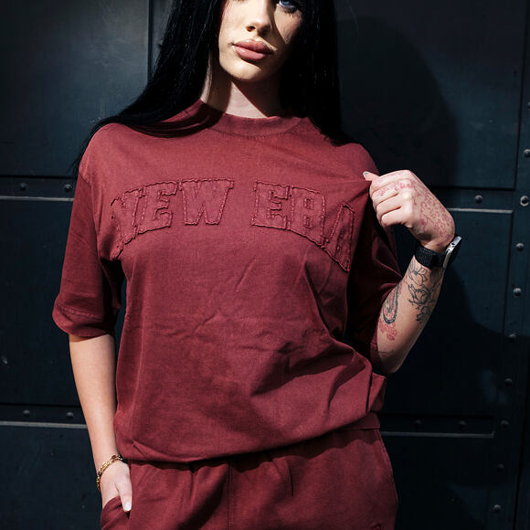 T-Shirt New Era - Branded Washed Oversized Tee - Burgundy