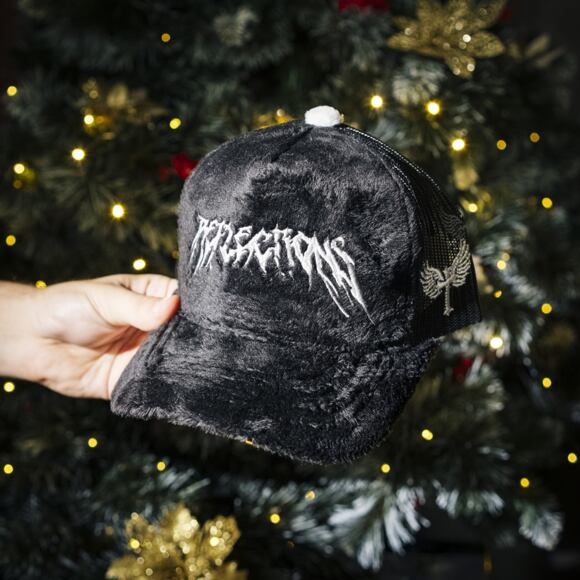 Kappe Reflection Luxury Fuzzy Trucker - Black Midnight Contrast
