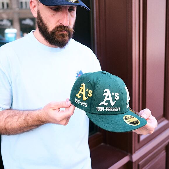 Kappe New Era - MLB IMAGE DROP All-Over 59FIFTY Low Profile - Oakland Athletics - Green