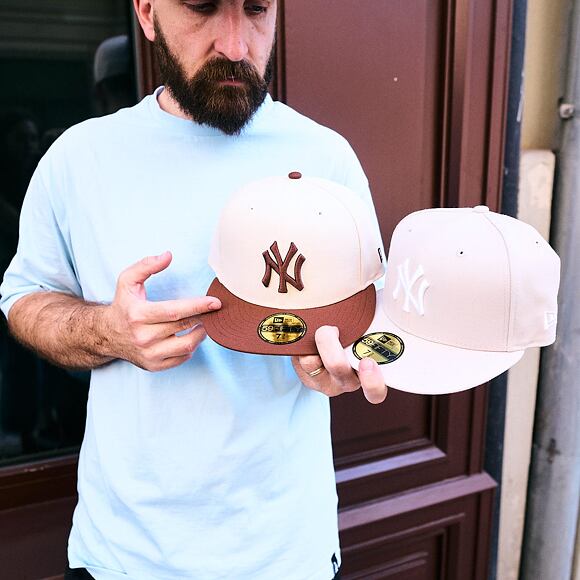 Kappe New Era - MLB Essential 59FIFTY - NY Yankees - Stone / White