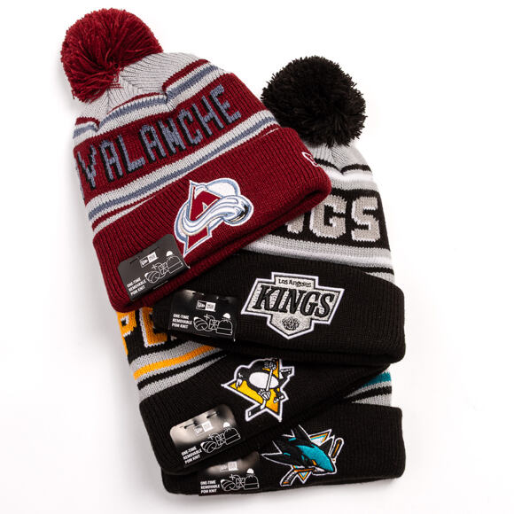 Mütze New Era - NHL Evergreen Wordmark Pom Medium Knit - Pittsburgh Penguins - Team Color