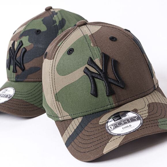 Kinder Kappe New Era - MLB The League 9FORTY - NY Yankees - Woodland Camo