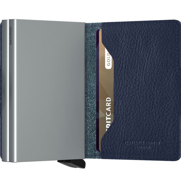Geldbörse Secrid Twinwallet Vegetable Tanned Navy-Silver