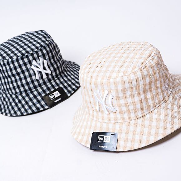 Damen Bucket Mütze New Era MLB Womens Gingham Tapered Bucket - NY Yankees - Black