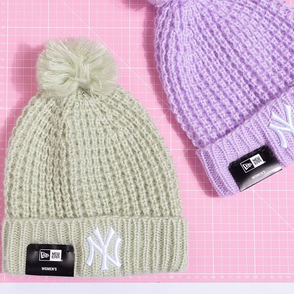 Damen Mütze New Era MLB Womens Cosy Pom Beanie - NY Yankees - Turqoise / White