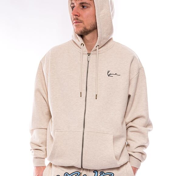 Pullover Karl Kani Chest Signature Os Full Zip Diner Hoodie vanilla melange