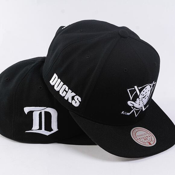 Kappe Mitchell & Ness - Evergreen Black White Snapback Vntg - Detroit Red Wings - Black