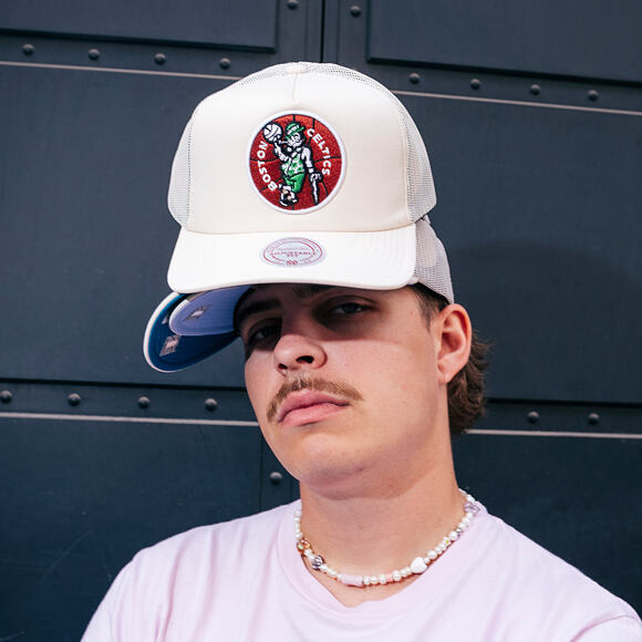 Kappe Mitchell & Ness - Boston Celtics - Evergreen Trucker Hwc - Off White