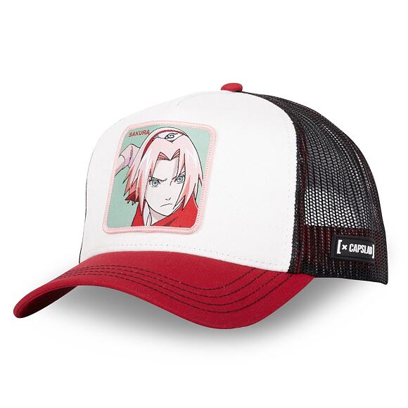Kappe Capslab Trucker - Naruto Sakura - Weiß/Rot