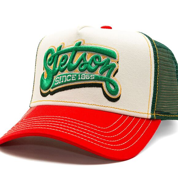 Kinder Kappe Stetson - Trucker Cap Lettering - Red/Offwhite
