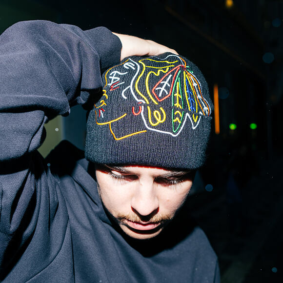 Mütze Mitchell & Ness - NHL Line Light Knit - Chicago Blackhawks - Black