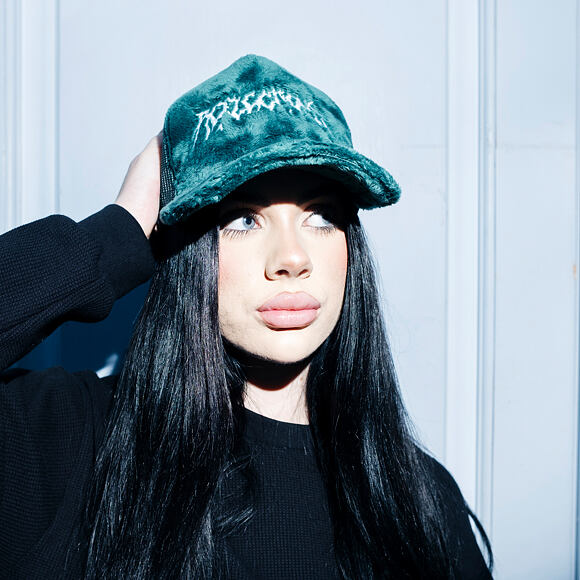 Kappe Reflection Luxury Fuzzy Trucker - Bottle Green/ White