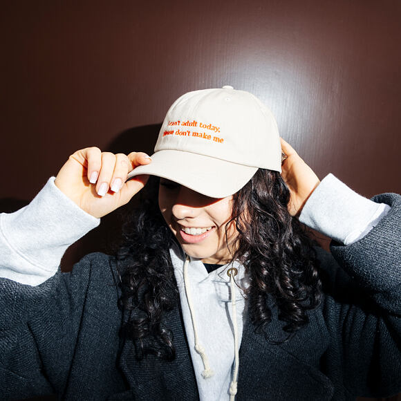 Kappe 8by8 - Dadcap - "I can't adult today" - Tan/Orange