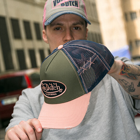 Kappe Von Dutch - Trucker - Limited Olive/Pink/Distressed Denim