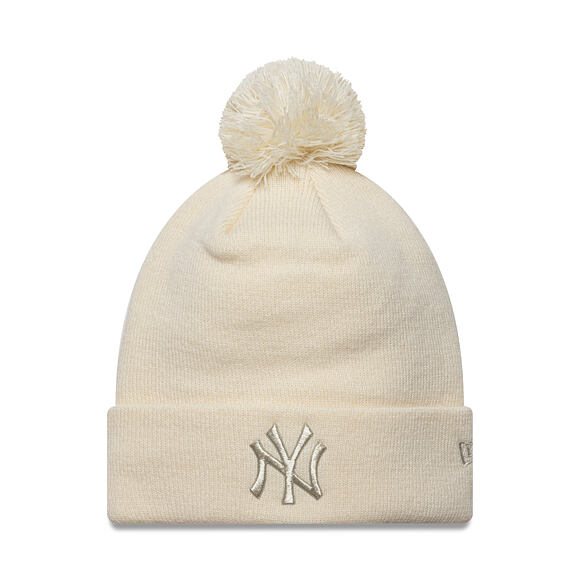 Damen Mütze New Era - MLB Metallic Pom Beanie - NY Yankees - Cream