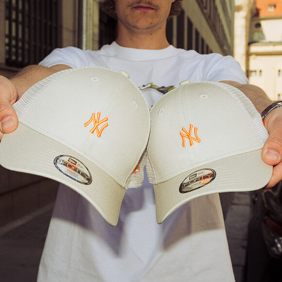 Kinder Kappe New Era - MLB Homefield 9FORTY Trucker - NY Yankees - Stone / Orange
