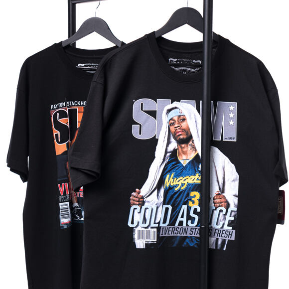 T-Shirt Mitchell & Ness - Boxy Slam Tee - NBA - Denver Nuggets - Allen Iverson - Black
