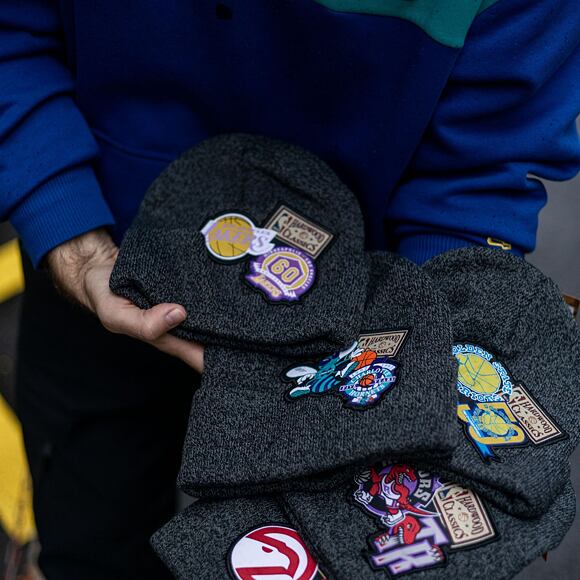 Mütze Mitchell & Ness XL LOGO PATCH KNIT HWC Golden State Warriors Black