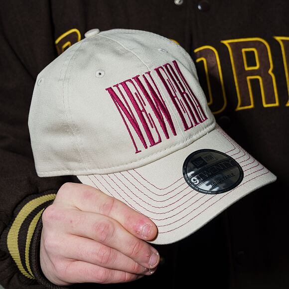 Kappe New Era - Wordmark 9TWENTY - Stone / Burgundy