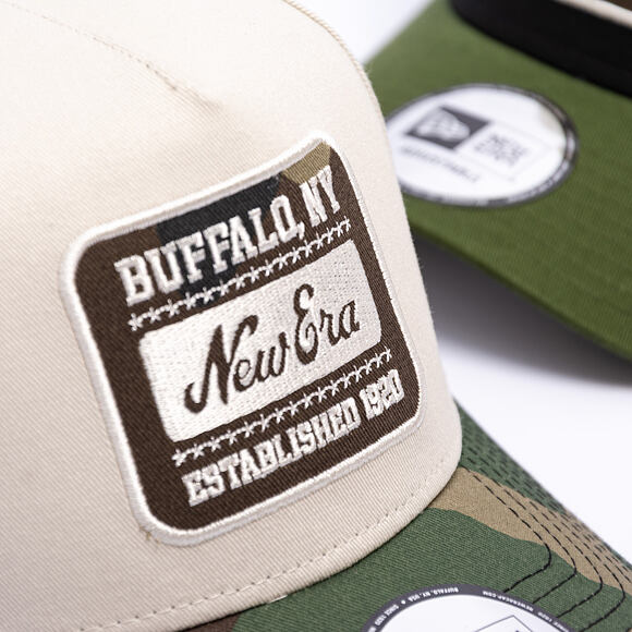 Kappe New Era - Branded Camo Patch 9FORTY A-Frame - Stone / Woodland Camo