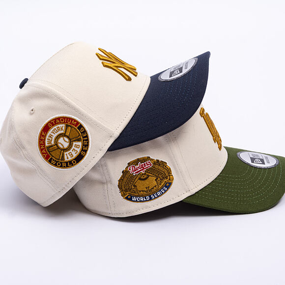 Kappe New Era - MLB WS Patch 9FORTY A-Frame - NY Yankees - Cream / Navy