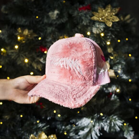 Kappe Reflection Luxury Fuzzy Trucker - Koralle Pink / Weiß