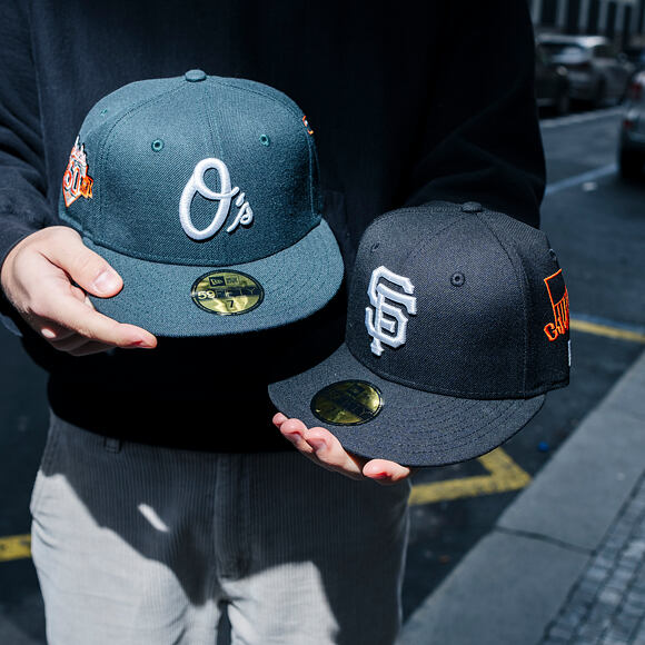 Kappe New Era - MLB "Image Drop" ALL OVER 59FIFTY - Baltimore Orioles - Dark Green