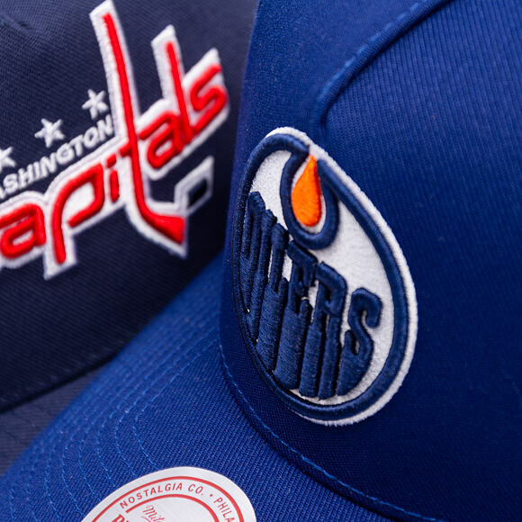 Kappe Mitchell & Ness - Edmonton Oilers - Double Clutch Pro Snapback - Navy