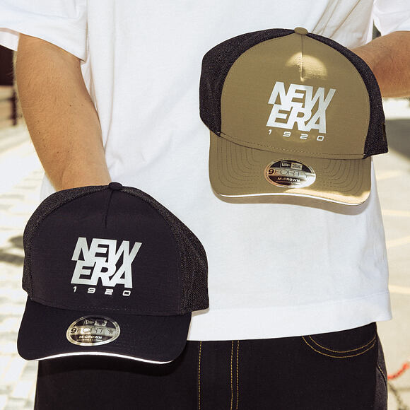 Kappe New Era - Branded Reflective 9FORTY M-CROWN A-Frame Trucker - New Olive