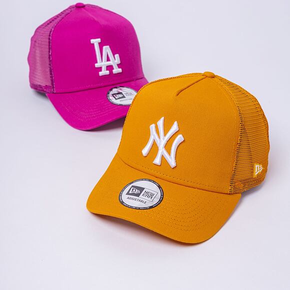 Kappe New Era 9FORTY A-Frame Trucker Tonal Mesh - NY Yankees - Snapback Tangerine