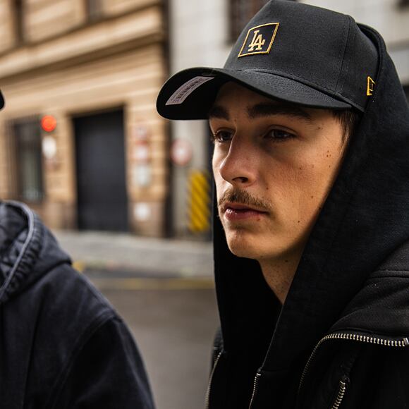 Kappe New Era - 9FORTY A-Frame MLB Metallic Patch - LA Dodgers - Black / Gold