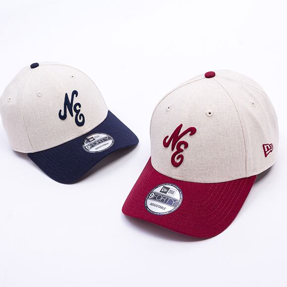 Kappe New Era - Branded Linen 9FORTY - Stone / Cherry