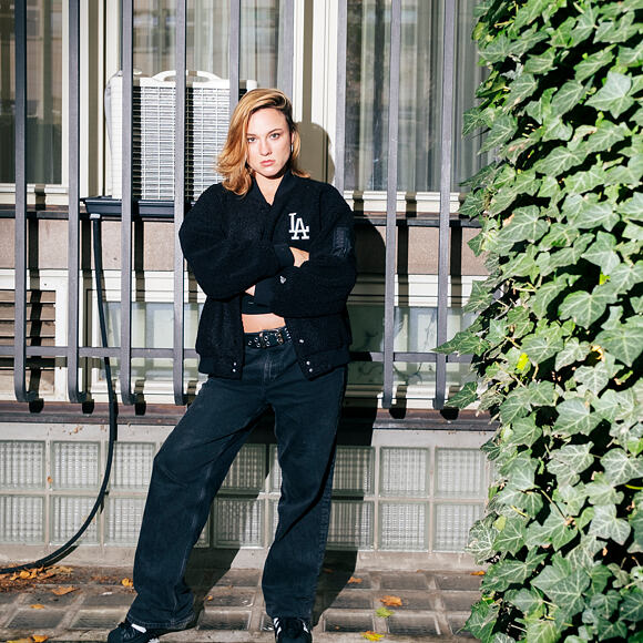 Damenjacke New Era - MLB Sherpa Bomber - LA Dodgers - Black