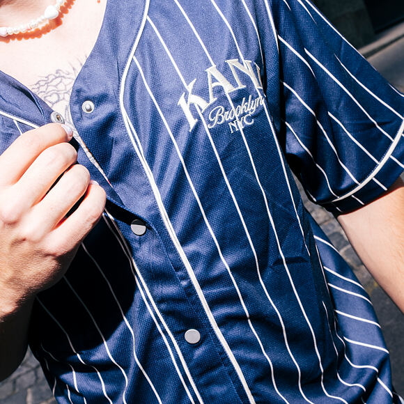 Trikot Karl Kani - Kani Pinstripe Baseball Jersey - Blue