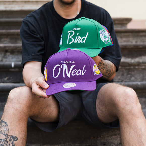 Kappe Mitchell & Ness - Player Script Hwc - NBA - Los Angeles Lakers - Shaquille O'Neal - Purple_Whi