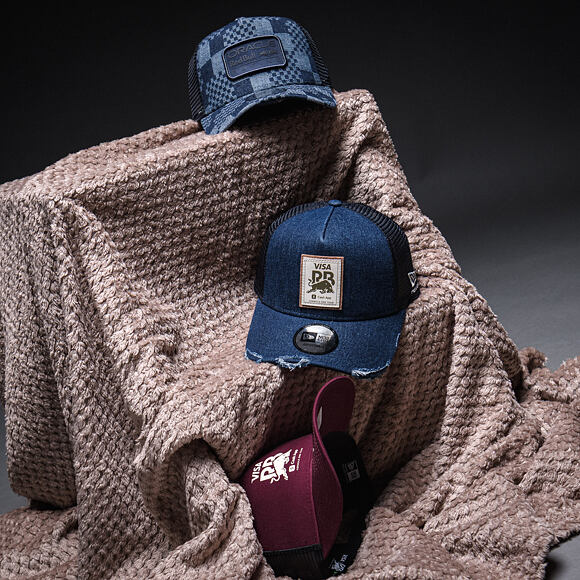 Kappe New Era - F1 Pattern Denim 9FORTY A-Frame Trucker - RED BULL F1 - Navy Blue