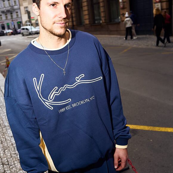 Pullover Karl Kani - Signature BRK Insert Oversized Crew - Blue