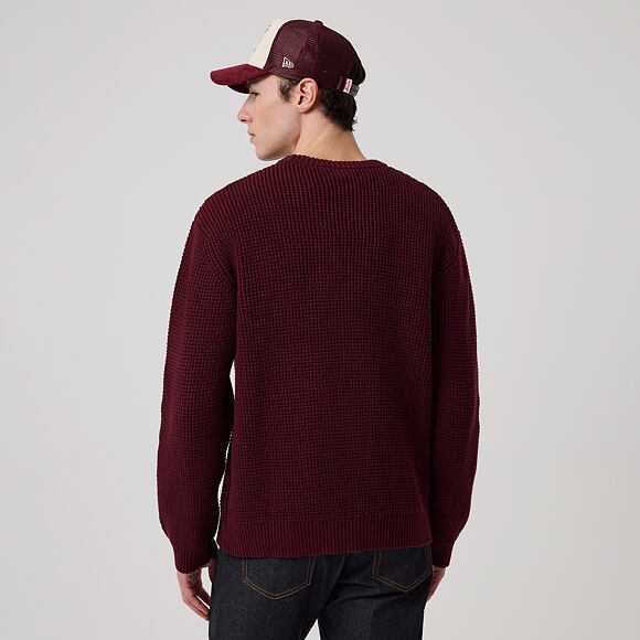 Pullover New Era - MLB Waffle Knit Crew - NY Yankees - Maroon