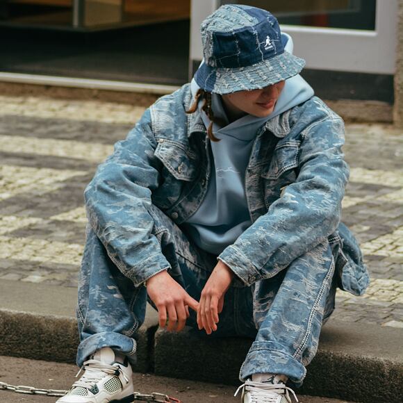 Hose Karl Kani - Og K Distress Camo Five Pocket Denim - medium blue