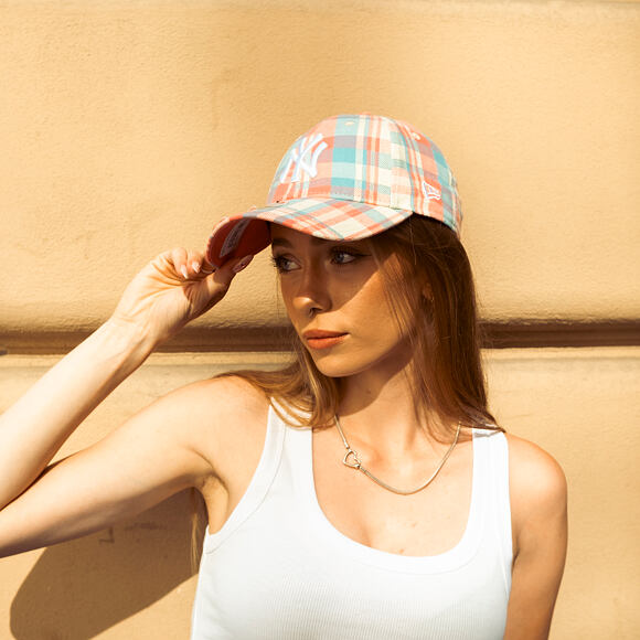 Damen Kappe New Era - MLB Check 9FORTY - NY Yankees - Pink Lift / White