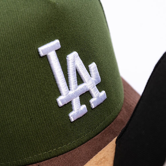 Kappe New Era - MLB Suede Visor 9FORTY A-Frame - LA Dodgers - Rifle Green / Brown