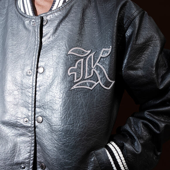 Jacke Karl Kani - Kani Western Pu Leather College Jacket - Black